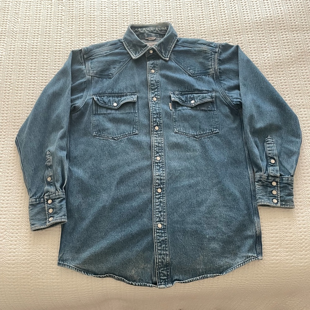 Vintage Carhartt Denim Western Shirt - Mens Size M